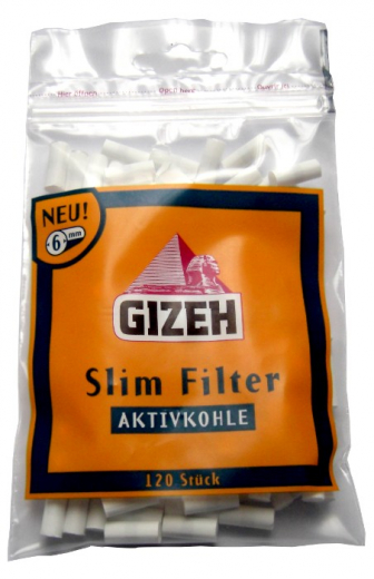 GIZEH slim filter with aktivcoal 120 pcs.