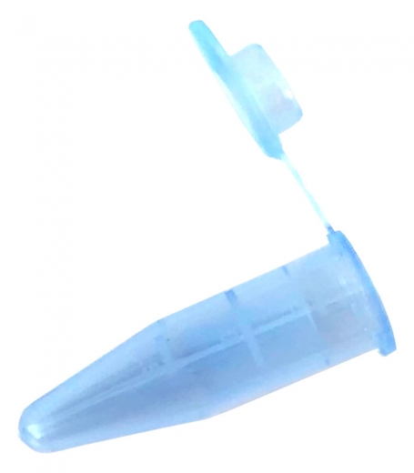 Reaction tube transparent blue 1,5 ml with lid