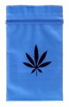 100 Zip-Bags 60 x 80 mm, blue with hemp leaf