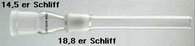 Adapter-Chillum fr unten 18,8er Schliff auf 14,5er oben